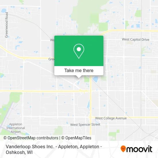 Vanderloop Shoes Inc. - Appleton map
