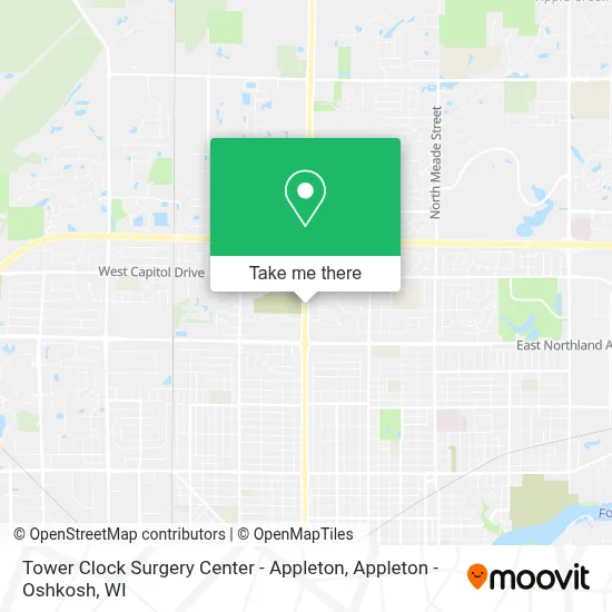 Tower Clock Surgery Center - Appleton map