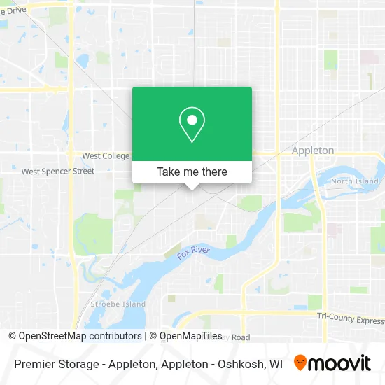 Premier Storage - Appleton map