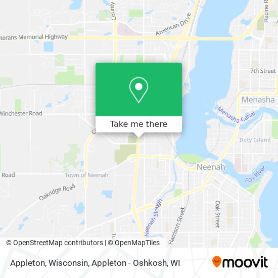 Mapa de Appleton, Wisconsin