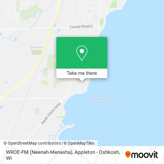 WROE-FM (Neenah-Menasha) map