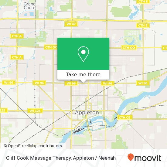 Cliff Cook Massage Therapy map