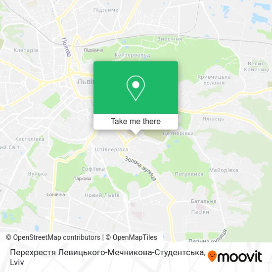 Карта Перехрестя Левицького-Мечникова-Студентська