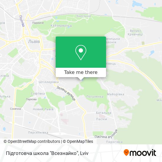 Карта Підготовча школа "Всезнайко"