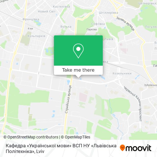Кафедра «Української мови» ВСП НУ «Львівська Політехніка» map
