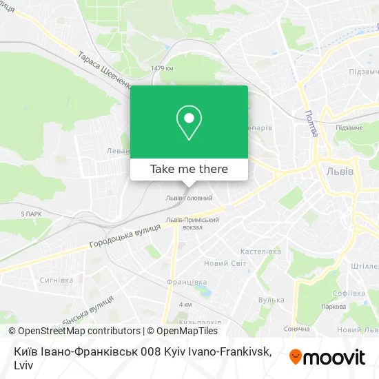 Карта Київ Івано-Франківськ 008 Kyiv Ivano-Frankivsk