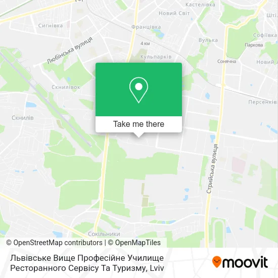 Карта Львівське Вище Професійне Училище Ресторанного Сервісу Та Туризму