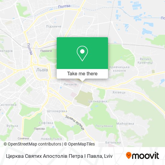 Карта Церква Святих Апостолів Петра І Павла