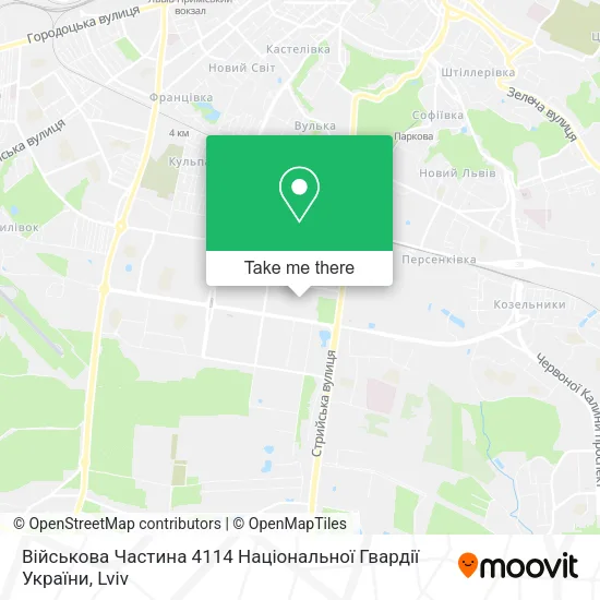 Карта Військова Частина 4114 Національної Гвардії України