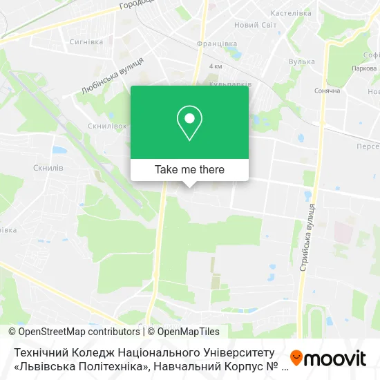 Карта Технічний Коледж Національного Університету «Львівська Політехніка», Навчальний Корпус № 2