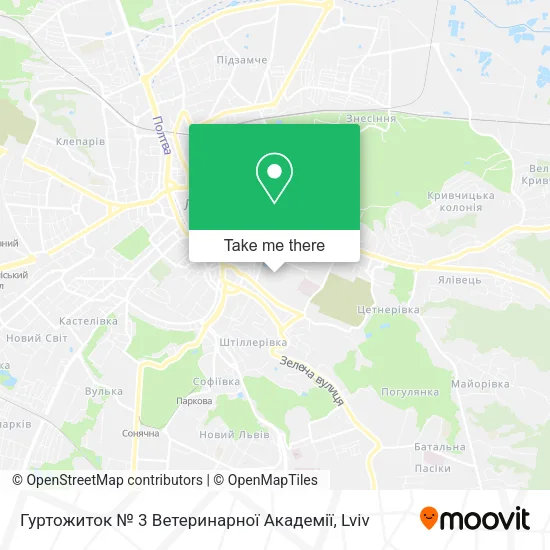 Карта Гуртожиток № 3 Ветеринарної Академії