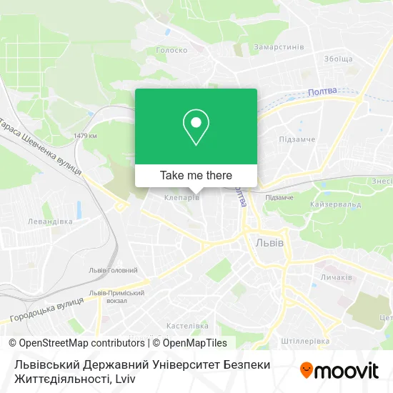 Карта Львівський Державний Університет Безпеки Життєдіяльності