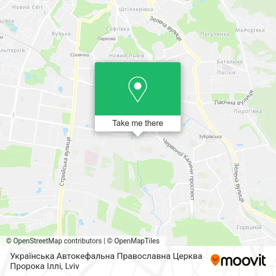 Карта Українська Автокефальна Православна Церква Пророка Іллі