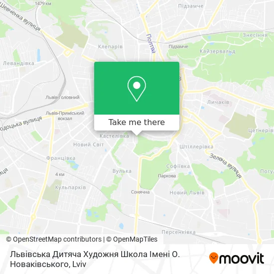 Карта Львівська Дитяча Художня Школа Імені О. Новаківського