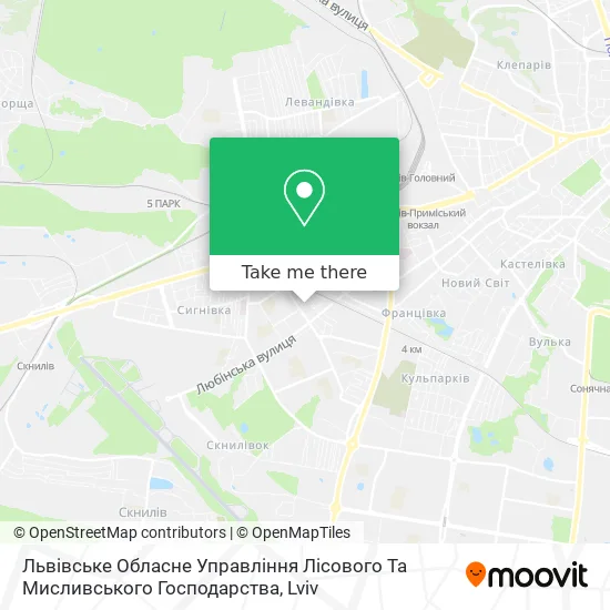 Карта Львівське Обласне Управління Лісового Та Мисливського Господарства