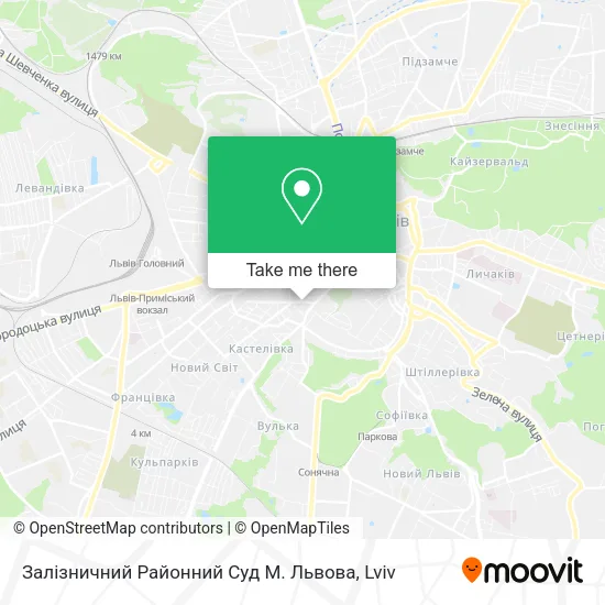 Карта Залізничний Районний Суд М. Львова