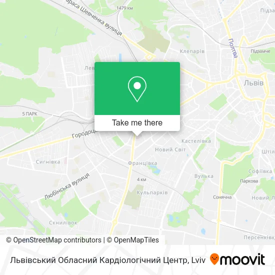 Карта Львівський Обласний Кардіологічний Центр