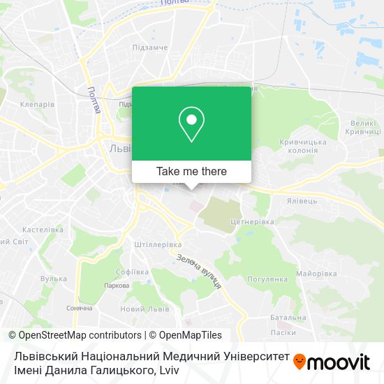 Карта Львівський Національний Медичний Університет Імені Данила Галицького
