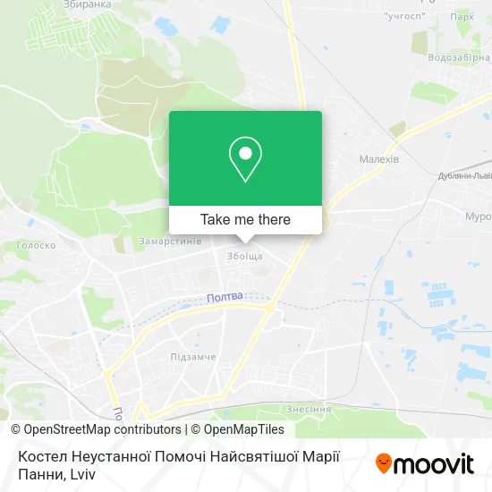 Карта Костел Неустанної Помочі Найсвятішої Марії Панни