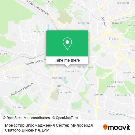 Карта Монастир Згромадження Сестер Милосердя Святого Вінкентія