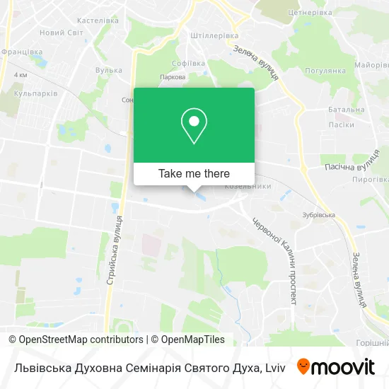 Карта Львівська Духовна Семінарія Святого Духа