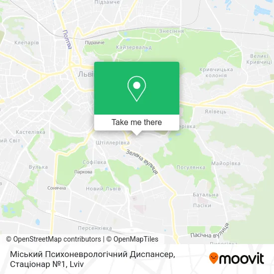 Карта Міський Психоневрологічний Диспансер, Стаціонар №1