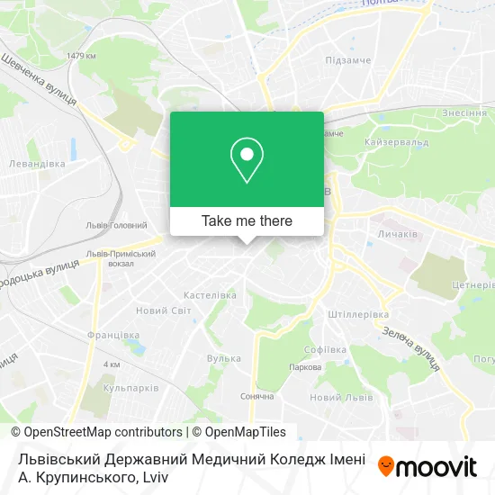 Карта Львівський Державний Медичний Коледж Імені А. Крупинського