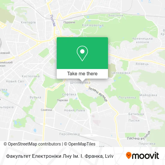 Карта Факультет Електроніки Лну Ім. І. Франка