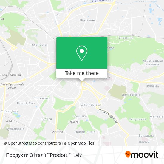 Продукти З Італії ""Prodotti"" map