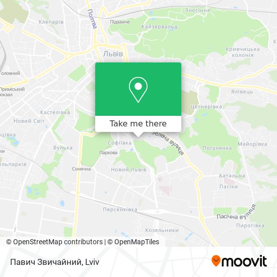 Павич Звичайний map