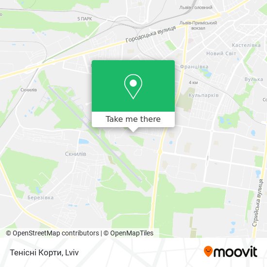 Тенісні Корти map