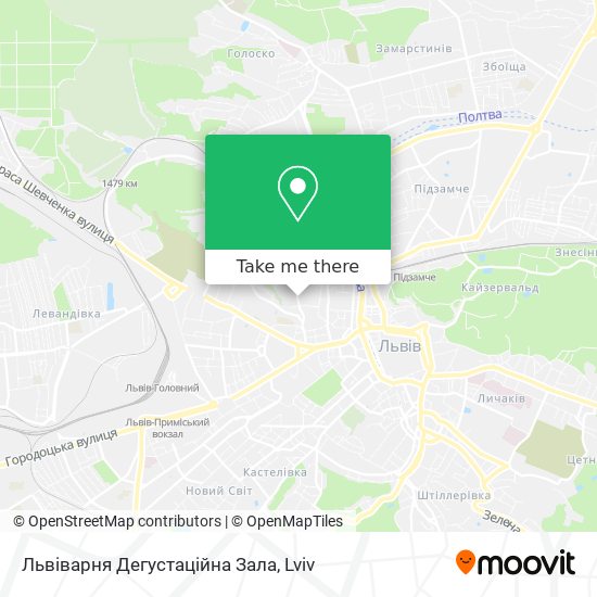 Карта Львіварня Дегустаційна Зала