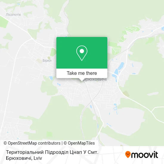 Карта Територіальний Підрозділ Цнап У Смт. Брюховичі