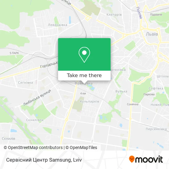 Карта Сервісний Центр Samsung