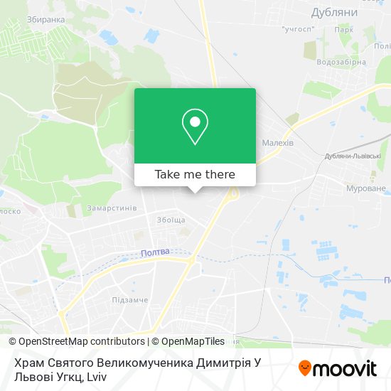 Карта Храм Святого Великомученика Димитрія У Львові Угкц