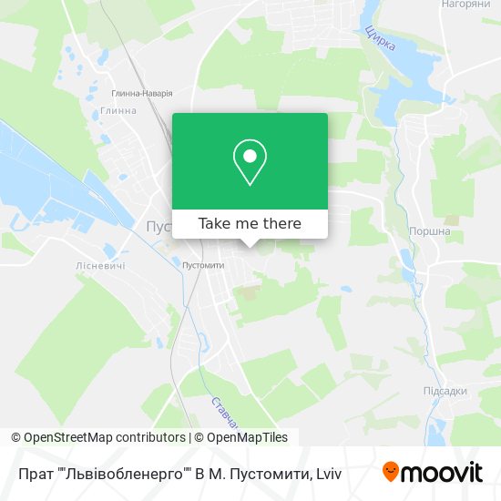 Прат ""Львівобленерго"" В М. Пустомити map