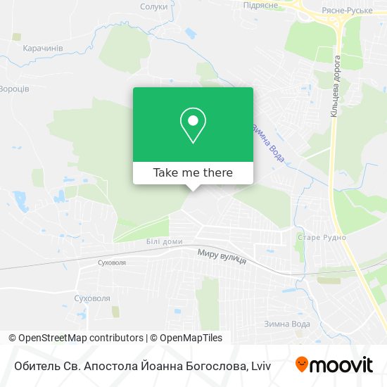 Карта Обитель Св. Апостола Йоанна Богослова