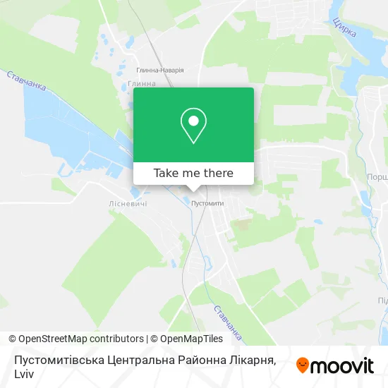 Карта Пустомитівська Центральна Районна Лікарня