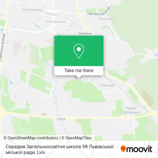 Карта Середня Загальноосвітня школа 98 Львівської міської ради