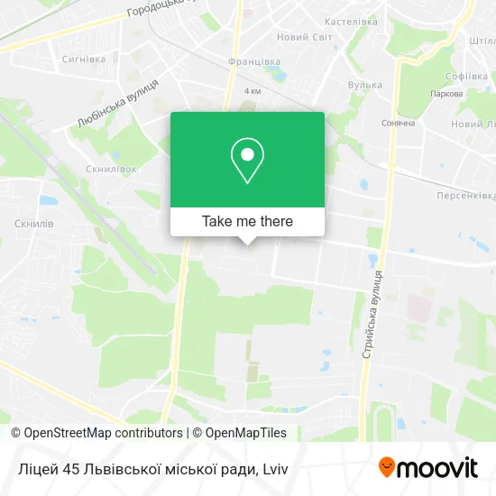 Карта Ліцей 45 Львівської міської ради