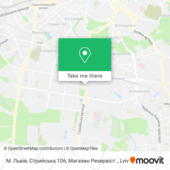 М. Львів, Стрийська 106, Магазин Резервіст . map