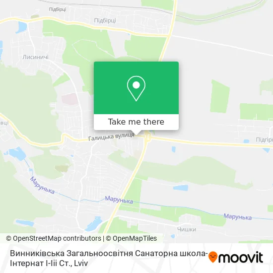 Карта Винниківська Загальноосвітня Санаторна школа-Інтернат І-Ііі Ст.