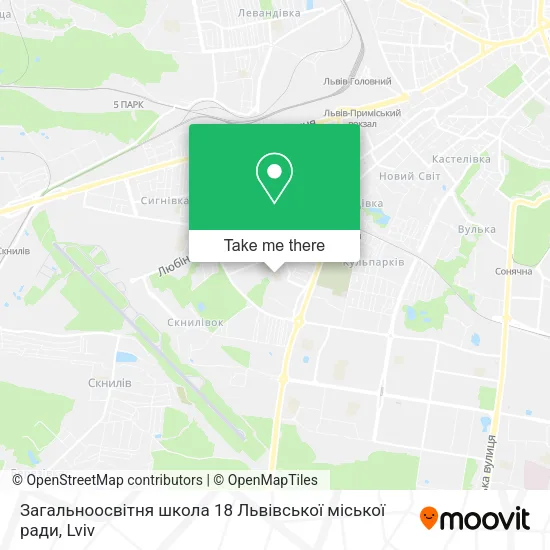 Карта Загальноосвітня школа 18 Львівської міської ради