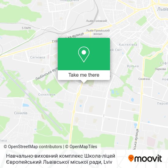 Карта Навчально-виховний комплекс Школа-ліцей Європейський Львівської міської ради