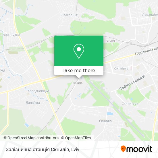 Залізнична станція Скнилів map