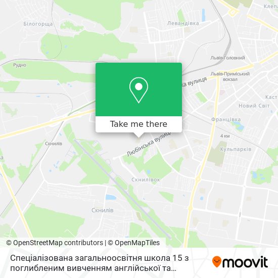 Карта Спеціалізована загальноосвітня школа 15 з поглибленим вивченням англійської та французької мов Льві
