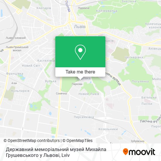 Карта Державний меморіальний музей Михайла Грушевського у Львові