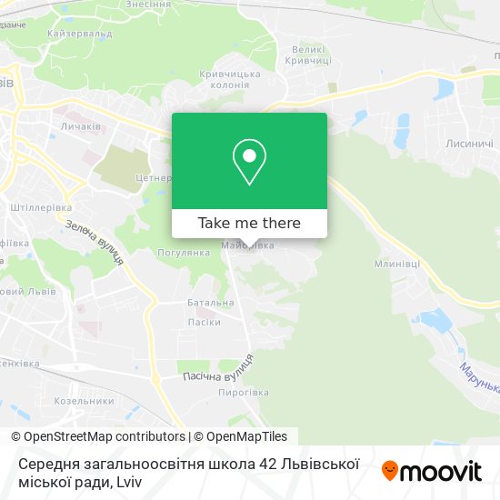 Карта Середня загальноосвітня школа 42 Львівської міської ради
