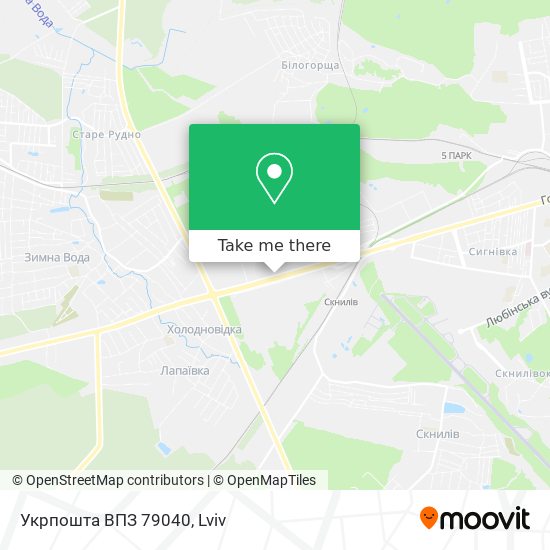 Укрпошта ВПЗ 79040 map
