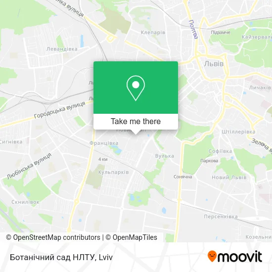Карта Ботанічний сад НЛТУ
